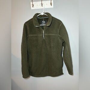 Alpine Sherpa Fleece Quarter Zip Men’s Size Small Pullover Sweater Army Green